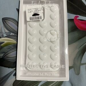 ISLA RAE iPhone 14 Pro Max White Heart Protective Case NEW